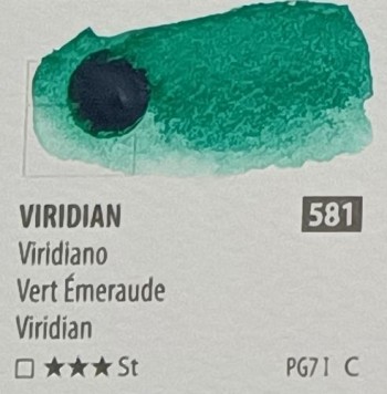 Acua. PWC ShinHan 15ml VIRIDIAN nº 581 serie C