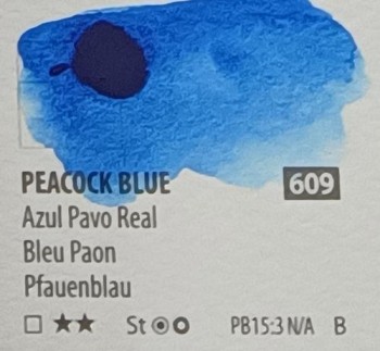 Acua. PWC ShinHan 15ml PEACOCK BLUE nº 609 serie B