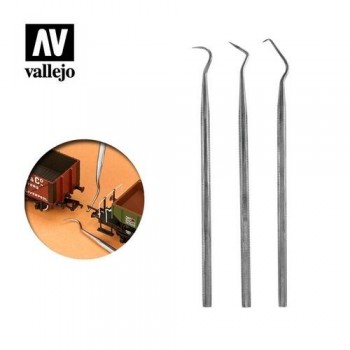 Set 3 Curetas Acero Inox.